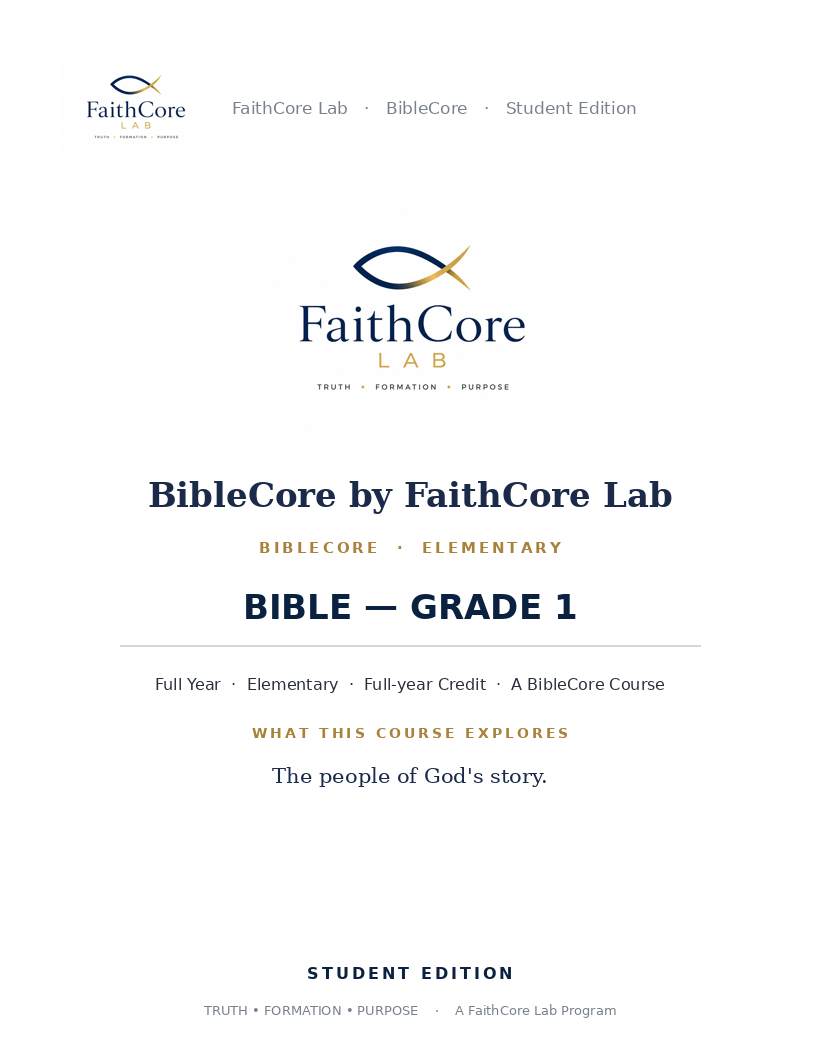 Bible — Grade 1 cover