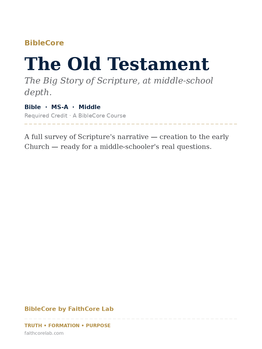 BibleCore Bible course cover, middle grade