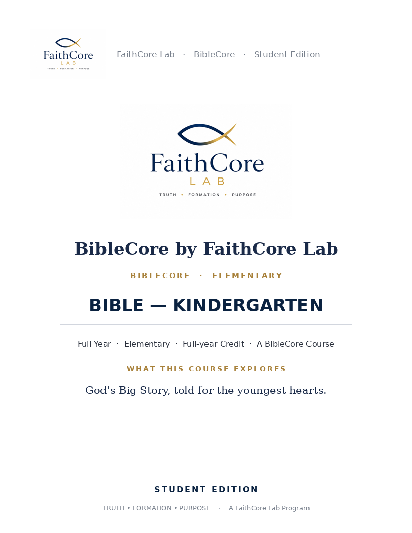 Bible — Kindergarten cover